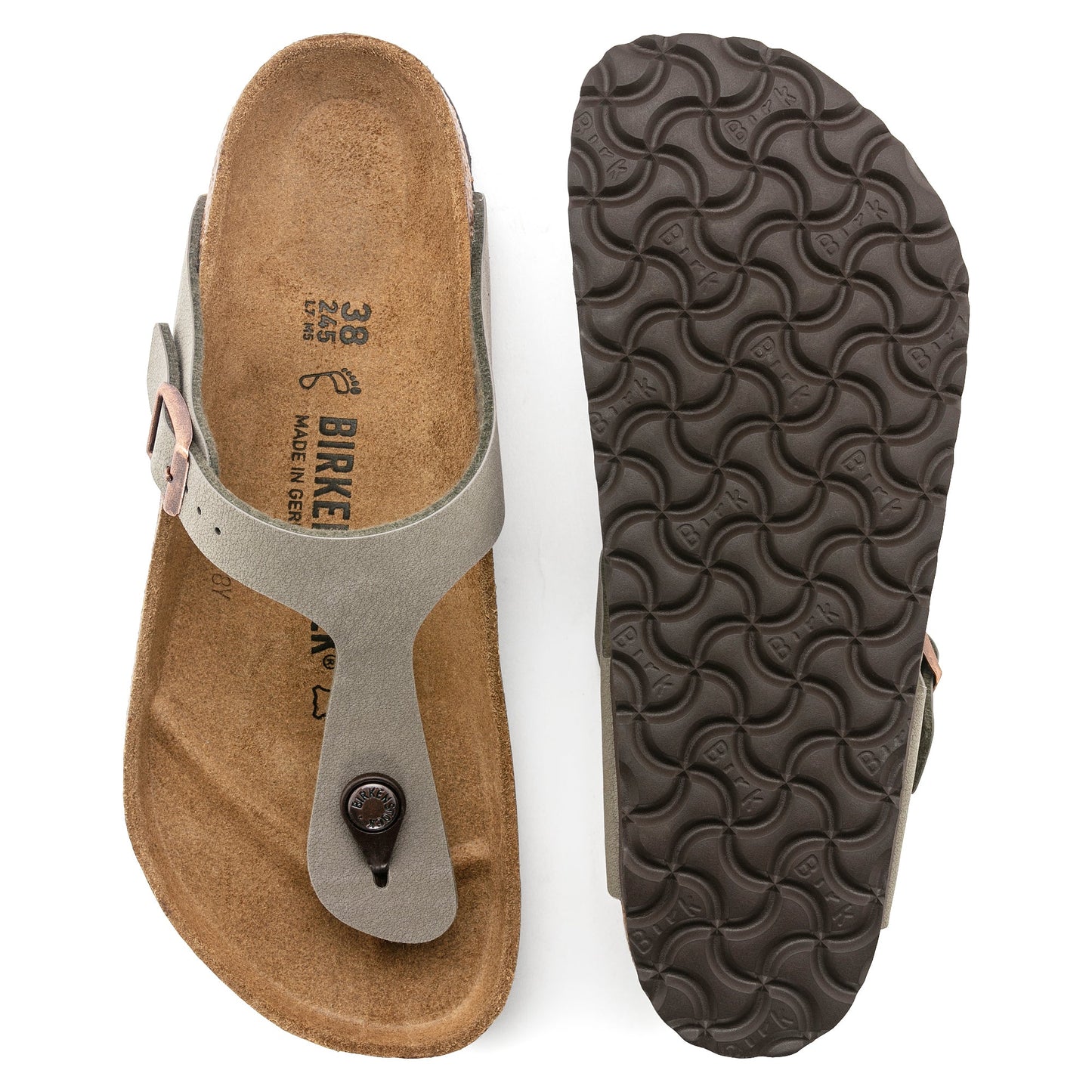 Birkenstock Gizeh Stone BirkiBuc Regular - 043391 | The Boot Shed