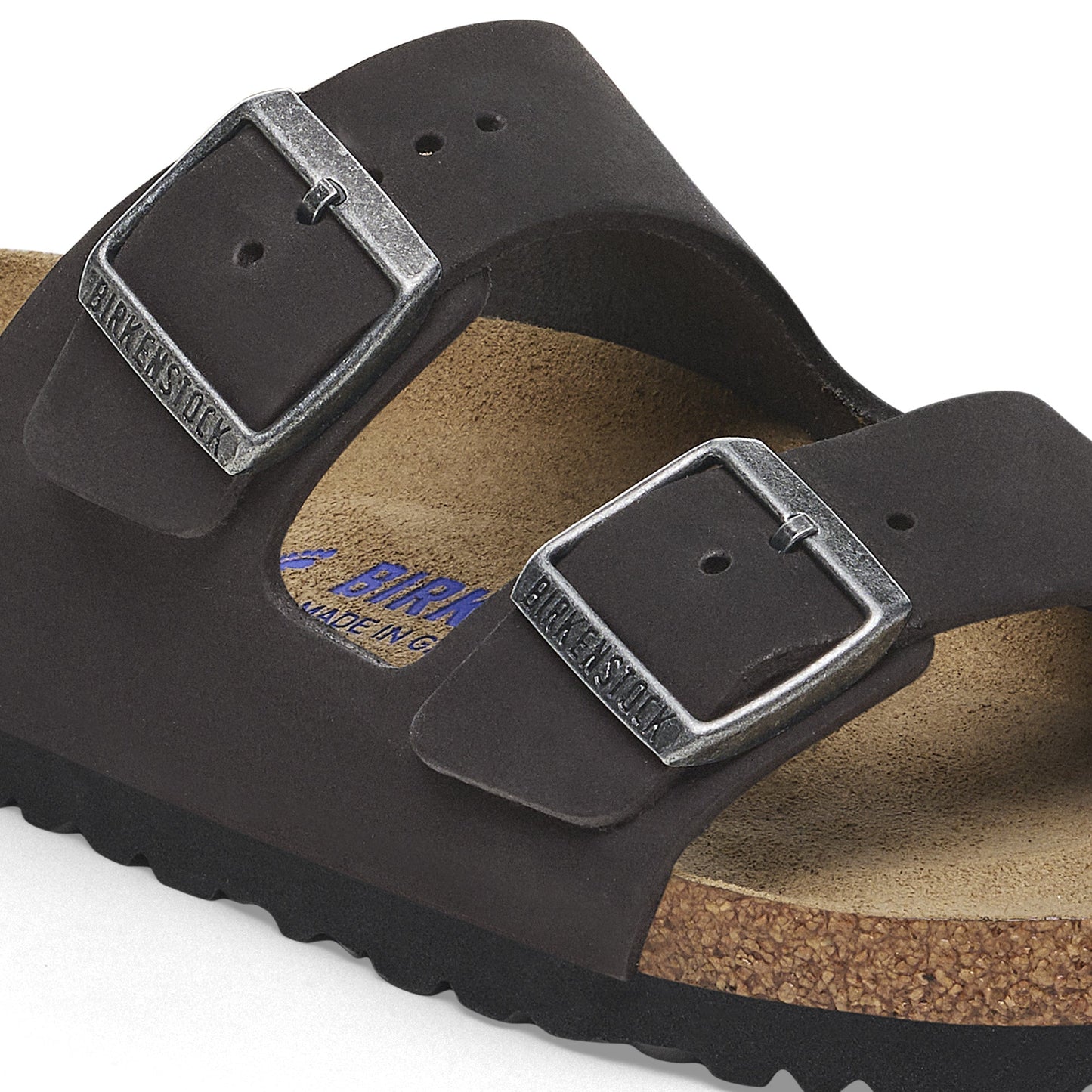 Birkenstock Arizona SFB Black Nubuck Leather Regular - 1019011 | The Boot Shed