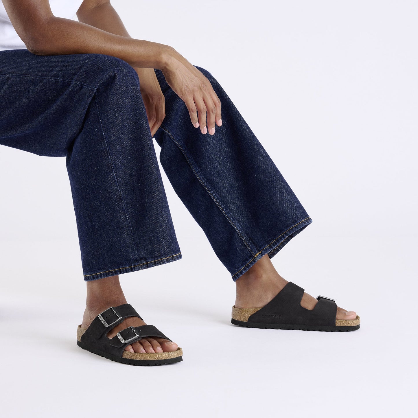 Birkenstock Arizona SFB Black Nubuck Leather Regular - 1019011 | The Boot Shed