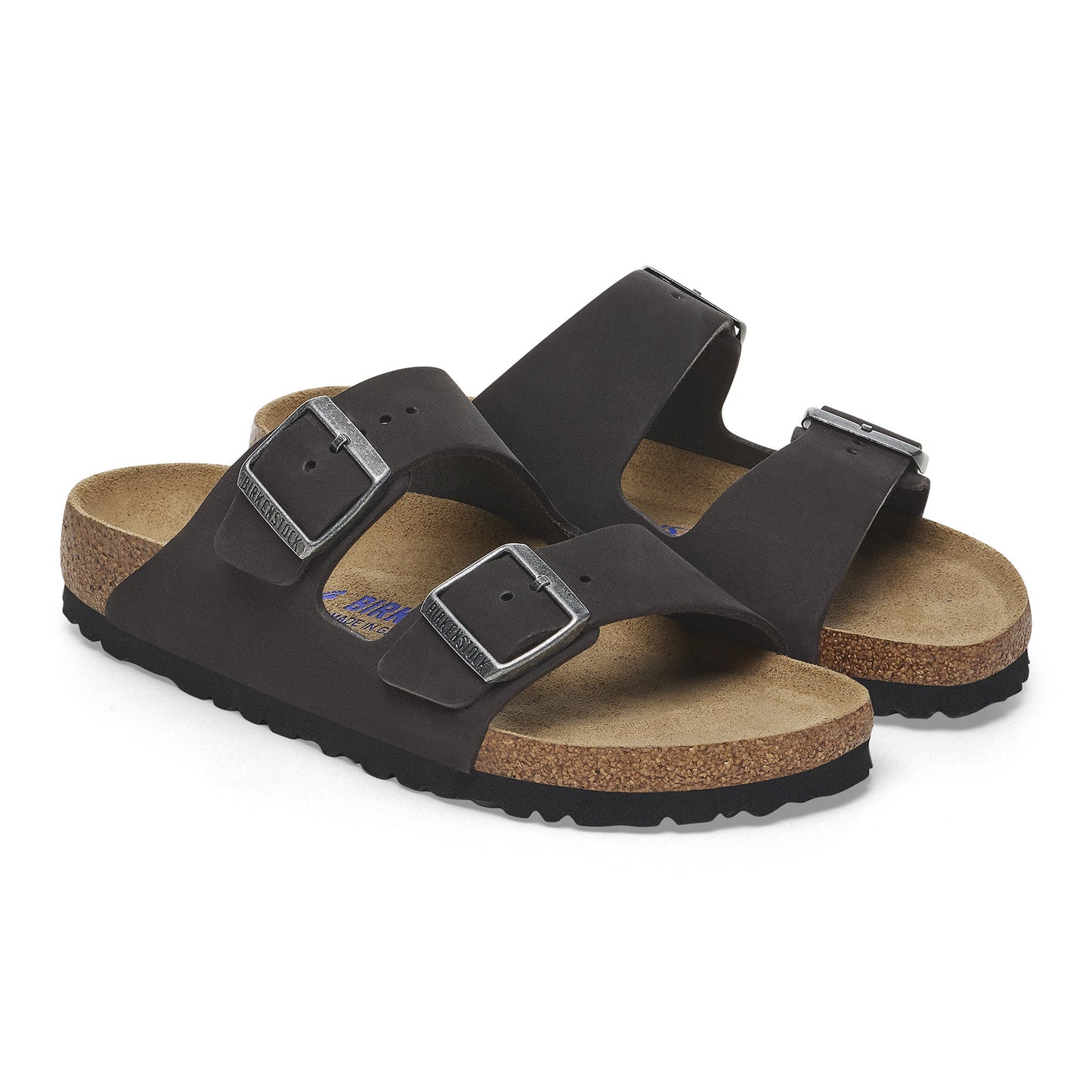 Birkenstock Arizona SFB Black Nubuck Leather Regular - 1019011 | The Boot Shed