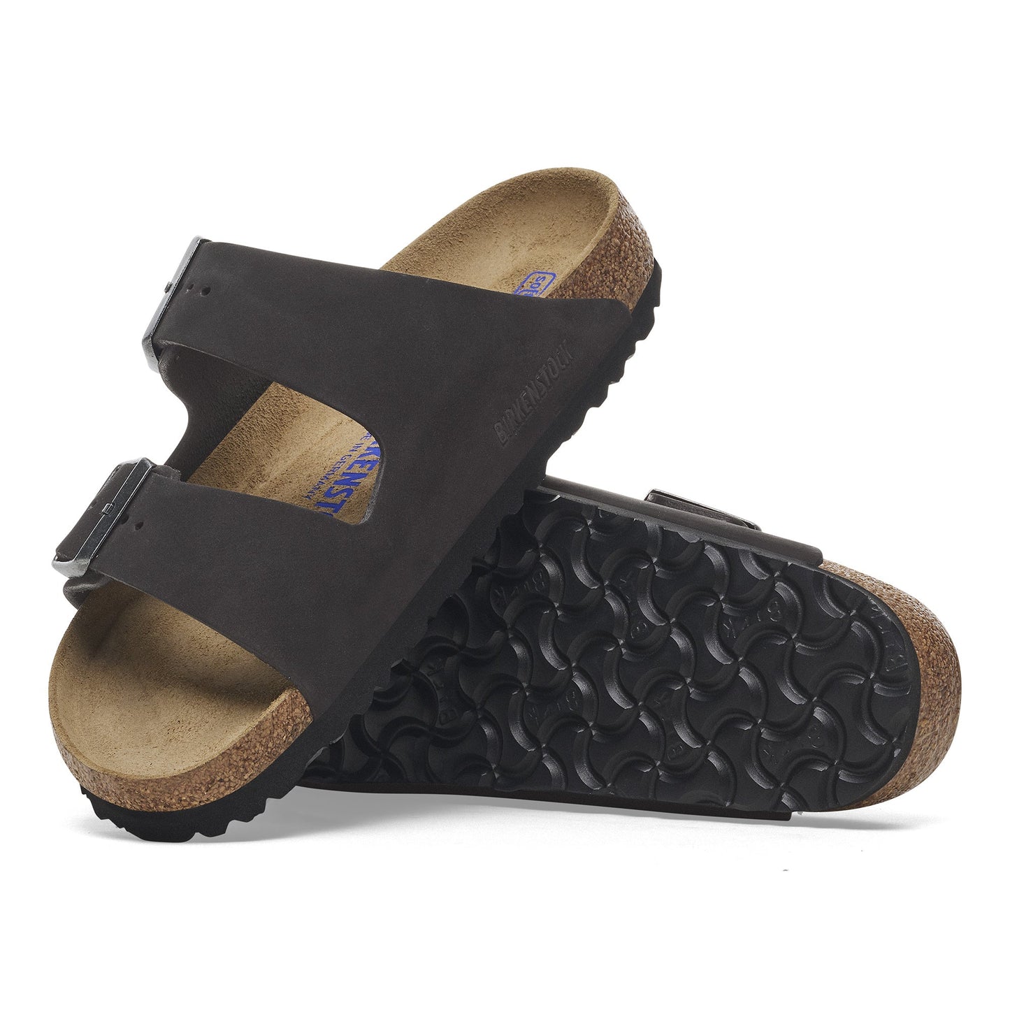 Birkenstock Arizona SFB Black Nubuck Leather Regular - 1019011 | The Boot Shed