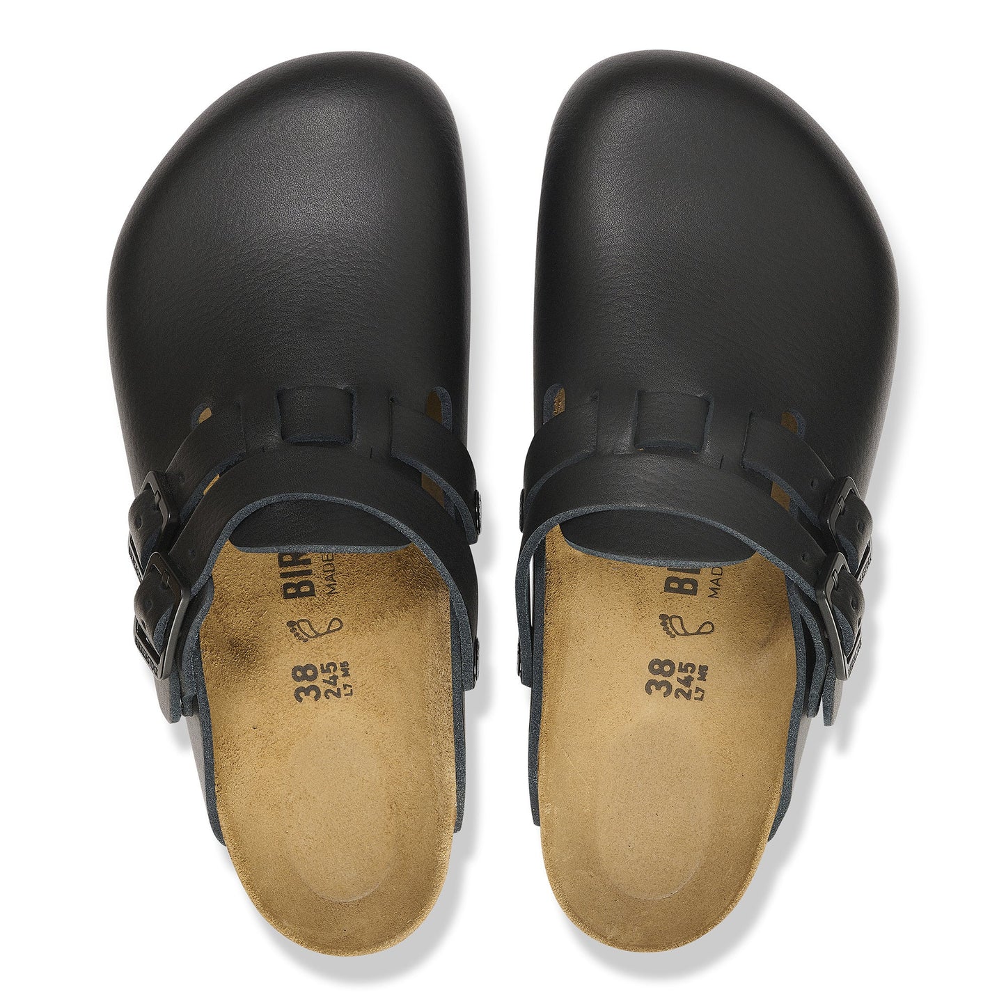 Birkenstock Kay Pro Black PU Coated Natural Leather Regular - 1026002 | The Boot Shed