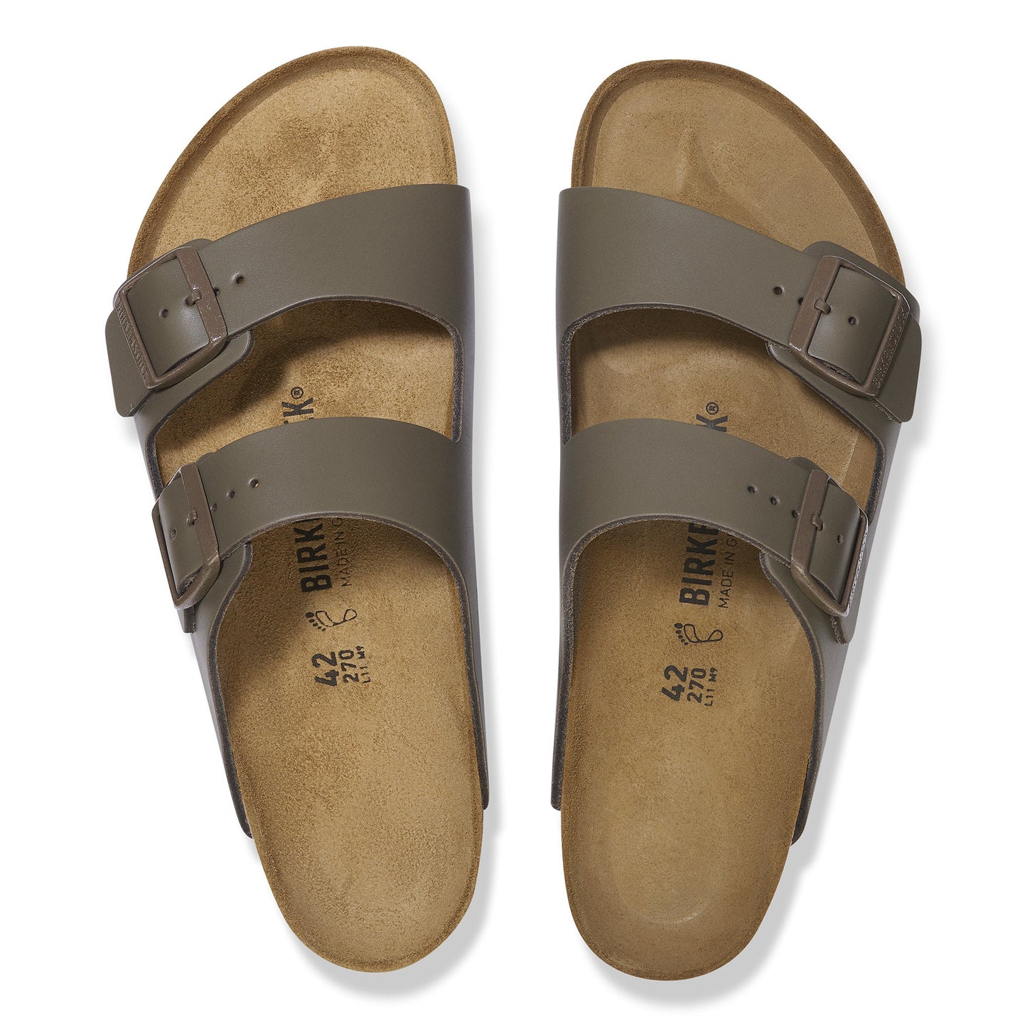 Birkenstock Arizona Concrete Grey Smooth Leather Regular - 1029153 | The Boot Shed