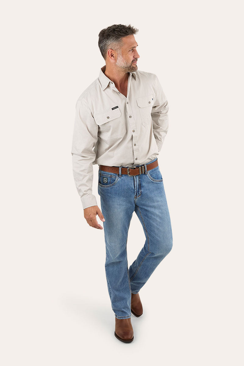 Ringers Western King River Full Button Work Shirt Beige - 171110001