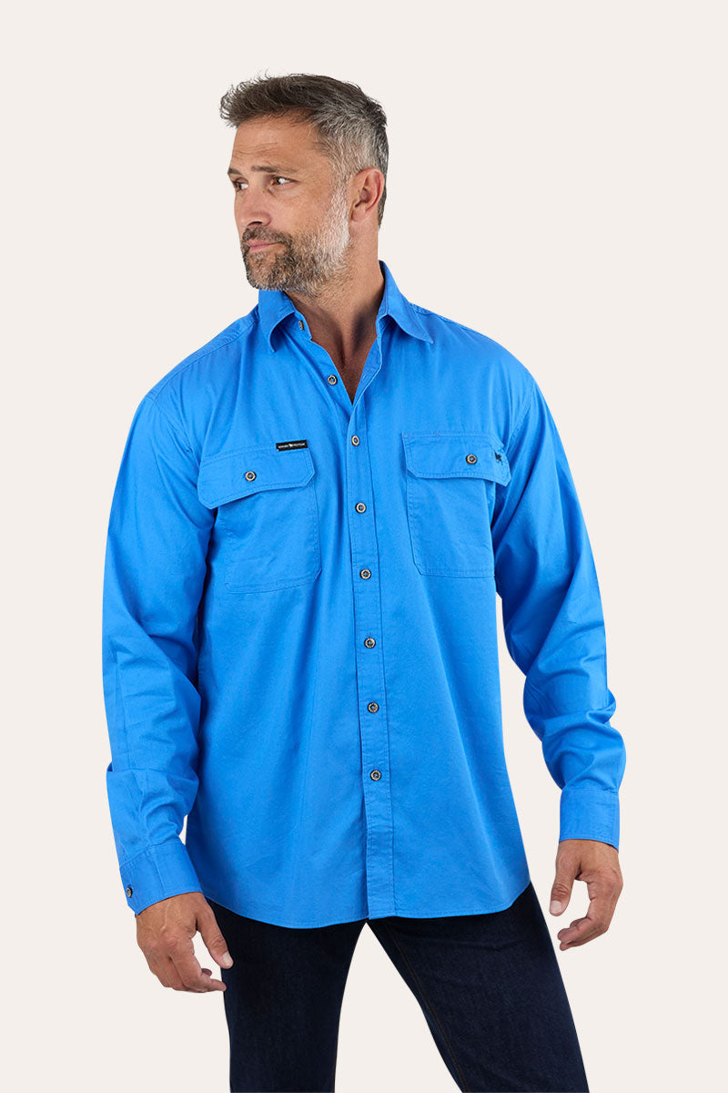 Ringers Western King River Full Button Work Shirt Blue - 171110001