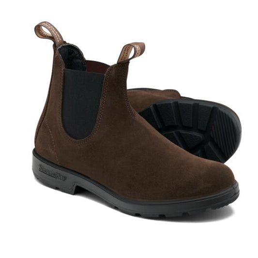 Blundstone 2410 Chocolate Brown Suede elastic side boot | The Boots Shed