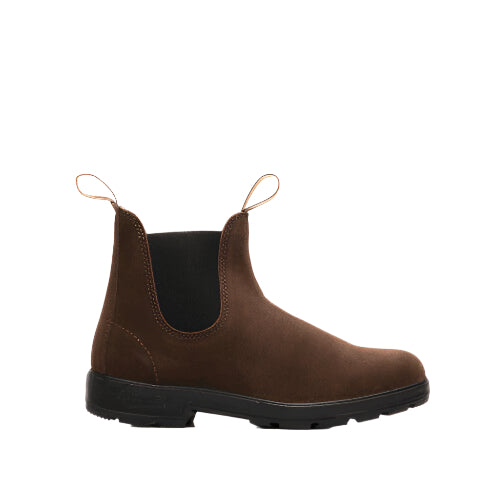 Blundstone 2410 Chocolate Brown Suede elastic side boot | The Boots Shed