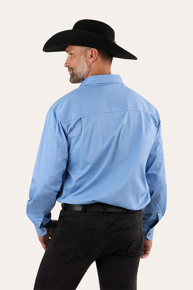Ringers Western King River Full Button Work Shirt Denim Blue - 171110001