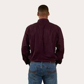 Ringers Western King River Mens Half Button Work Shirt Aubergine - 171110002