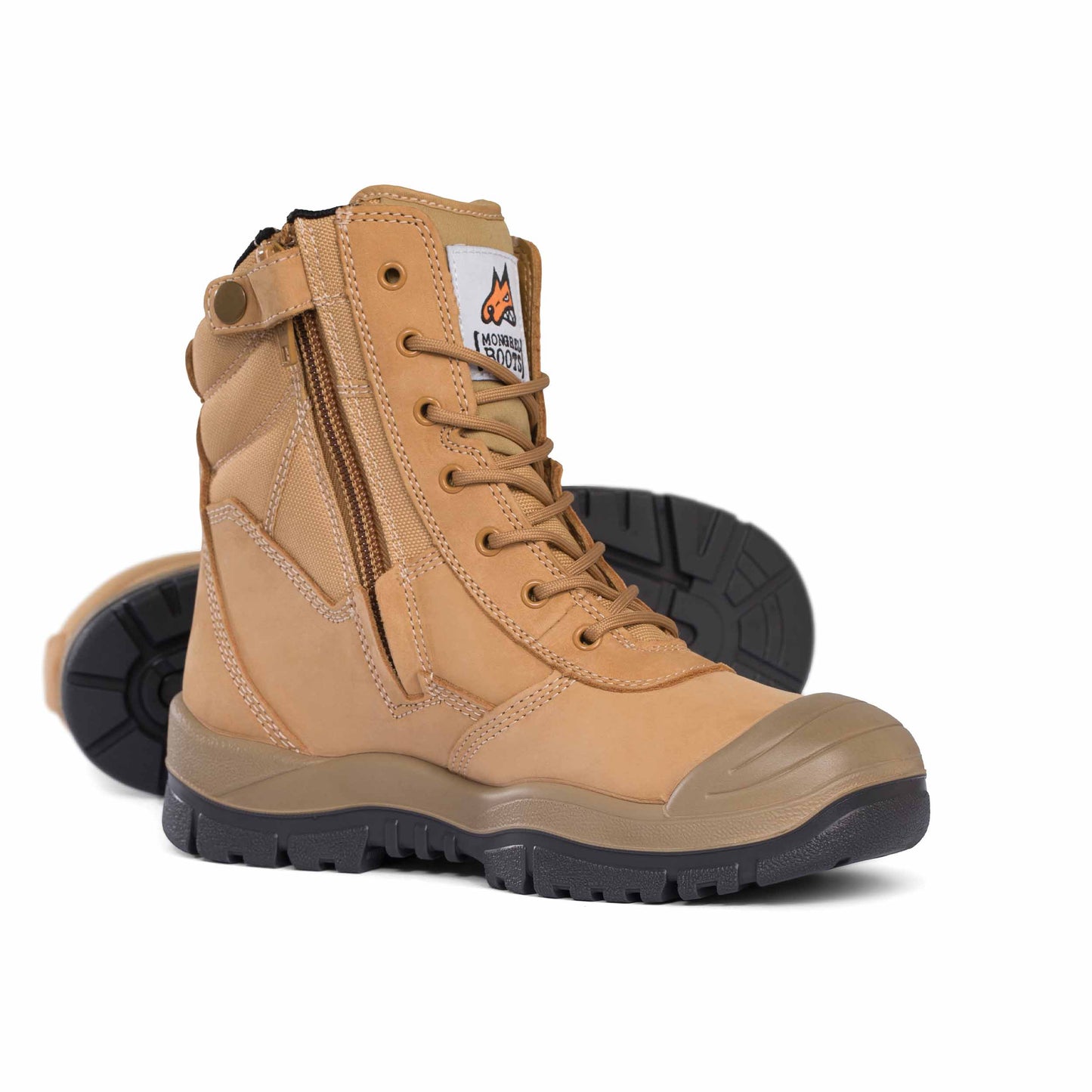 Mongrel Wheat High Leg ZipSider Boot w/ Scuff Cap - 451050 the-boot-shed