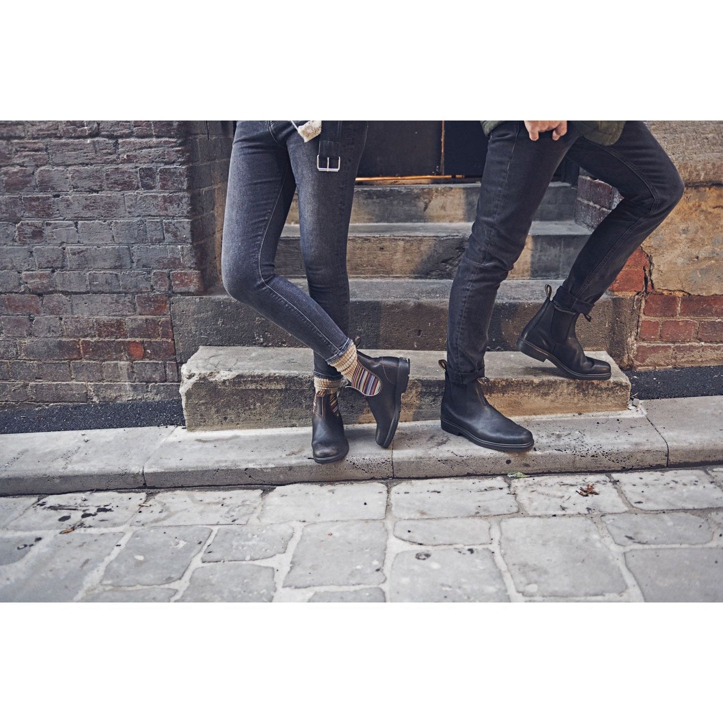 Blundstone 1409 Brown Chelsea with Stripes Elastic Side Boot the_boot_shed