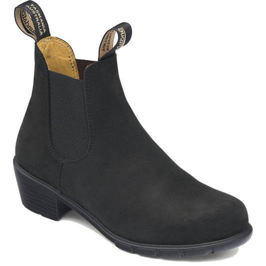 Blundstone Womens Heeled Boots, Black Nubuck - 1960 | The Boot Shed