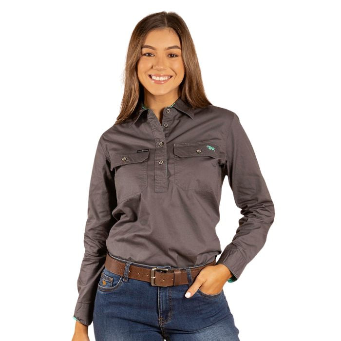 Ringers & Western Pentecost River Womens Half Button Work Shirt  - 171210002