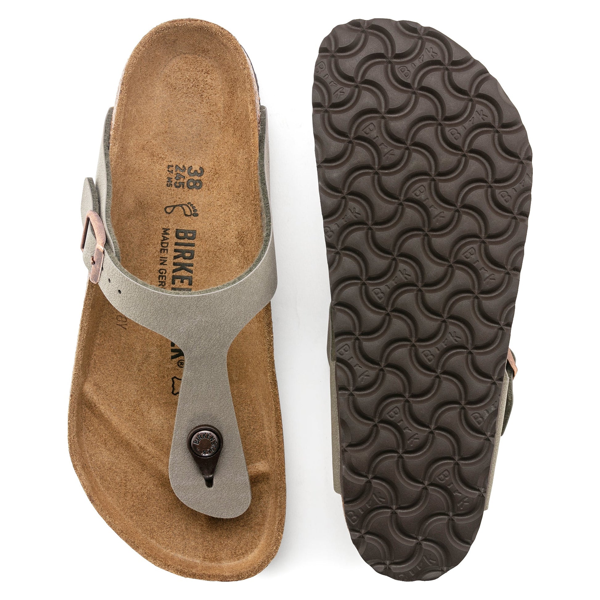 Birkenstock Gizeh Stone BirkiBuc Regular - 043391 | The Boot Shed