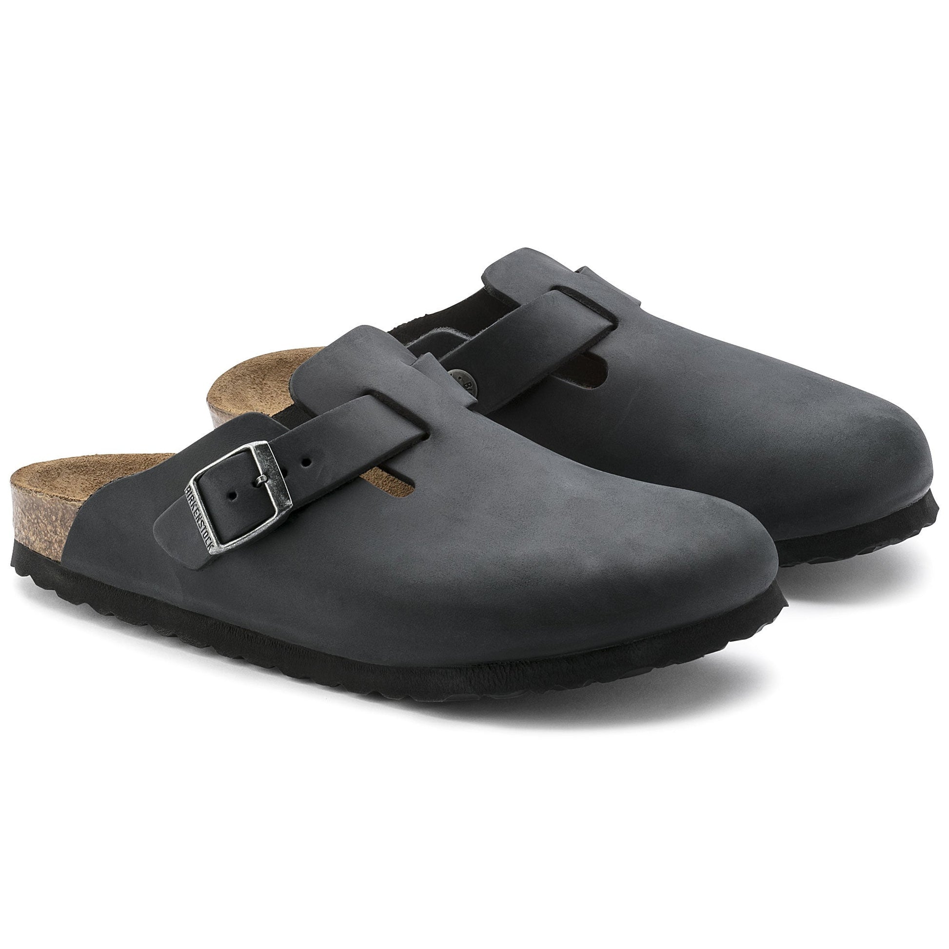 Birkenstock Boston Black Oiled Leather Regular - 059461 | The Boots Shed