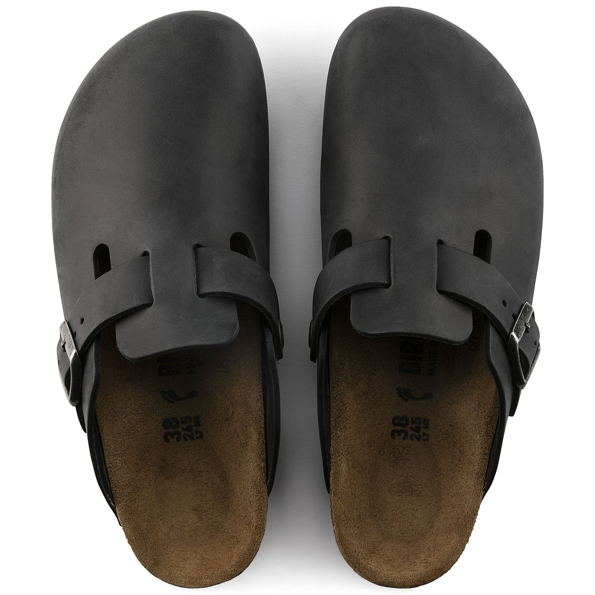 Birkenstock Boston Black Oiled Leather Regular - 059461 | The Boots Shed