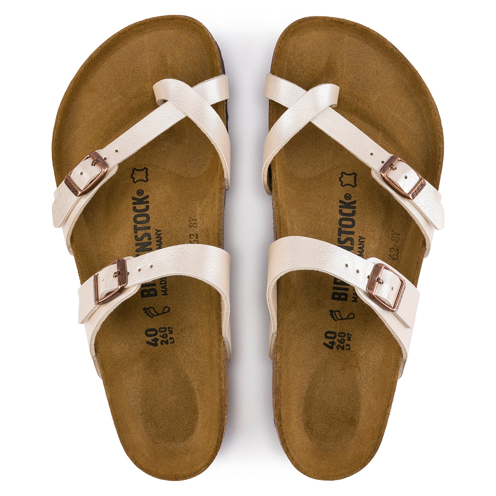 Birkenstock Mayari Graceful Pearl White Birko-Flor Regular - 071661 | The Boot Shed