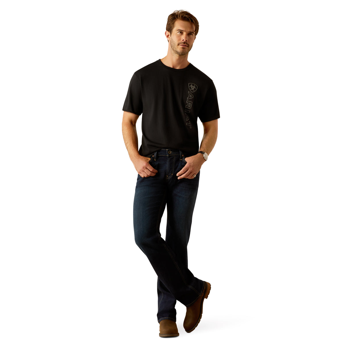 Ariat Vertical Logo T-Shirt - 10055150 | Blue Heeler Boots