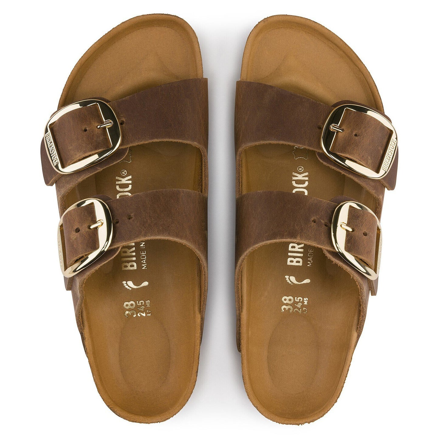Birkenstock Arizona Big Buckle Cognac Oiled Leather - top view