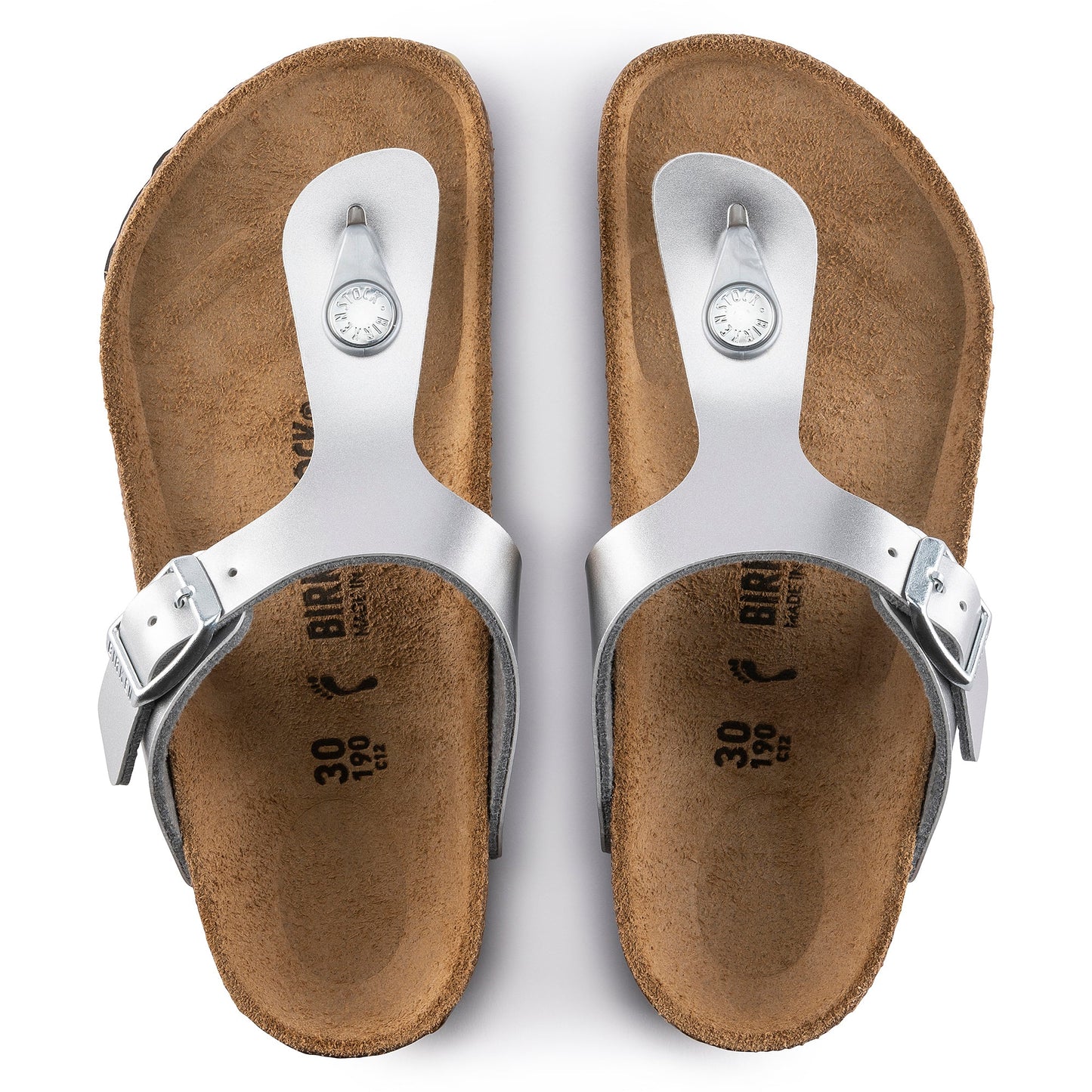 Birkenstock Gizeh Kids Electric Metallic Silver Birko-Flor Narrow - 1019192