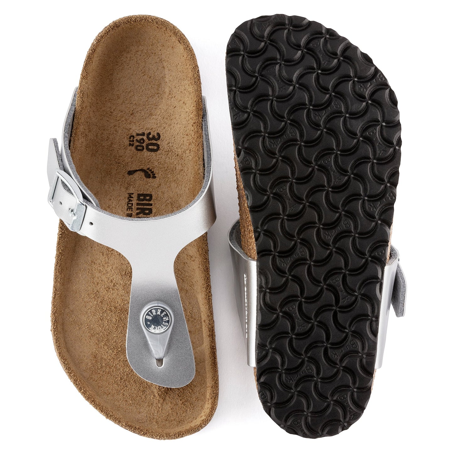 Birkenstock Gizeh Kids Electric Metallic Silver Birko-Flor Narrow - 1019192