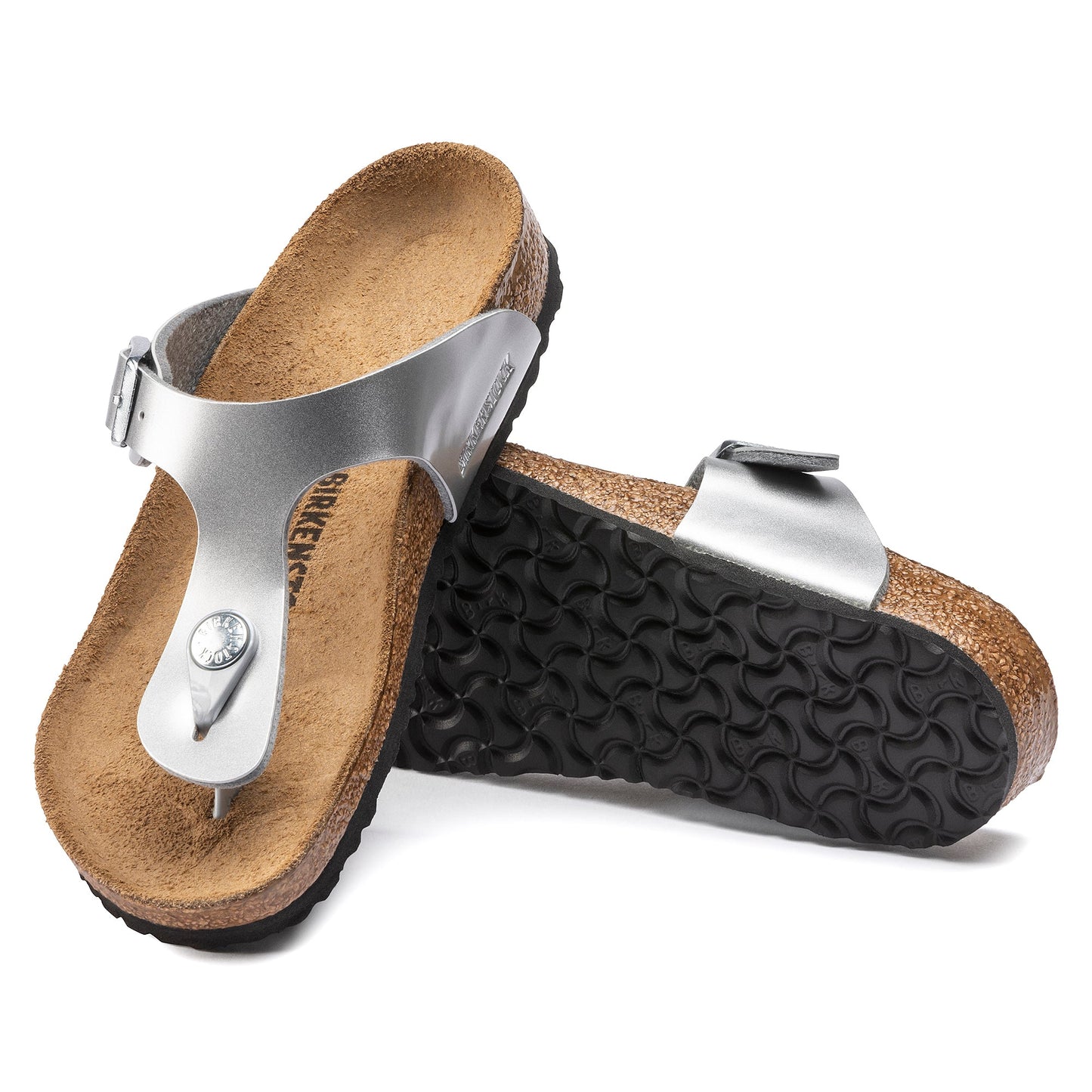 Birkenstock Gizeh Kids Electric Metallic Silver Birko-Flor Narrow - 1019192