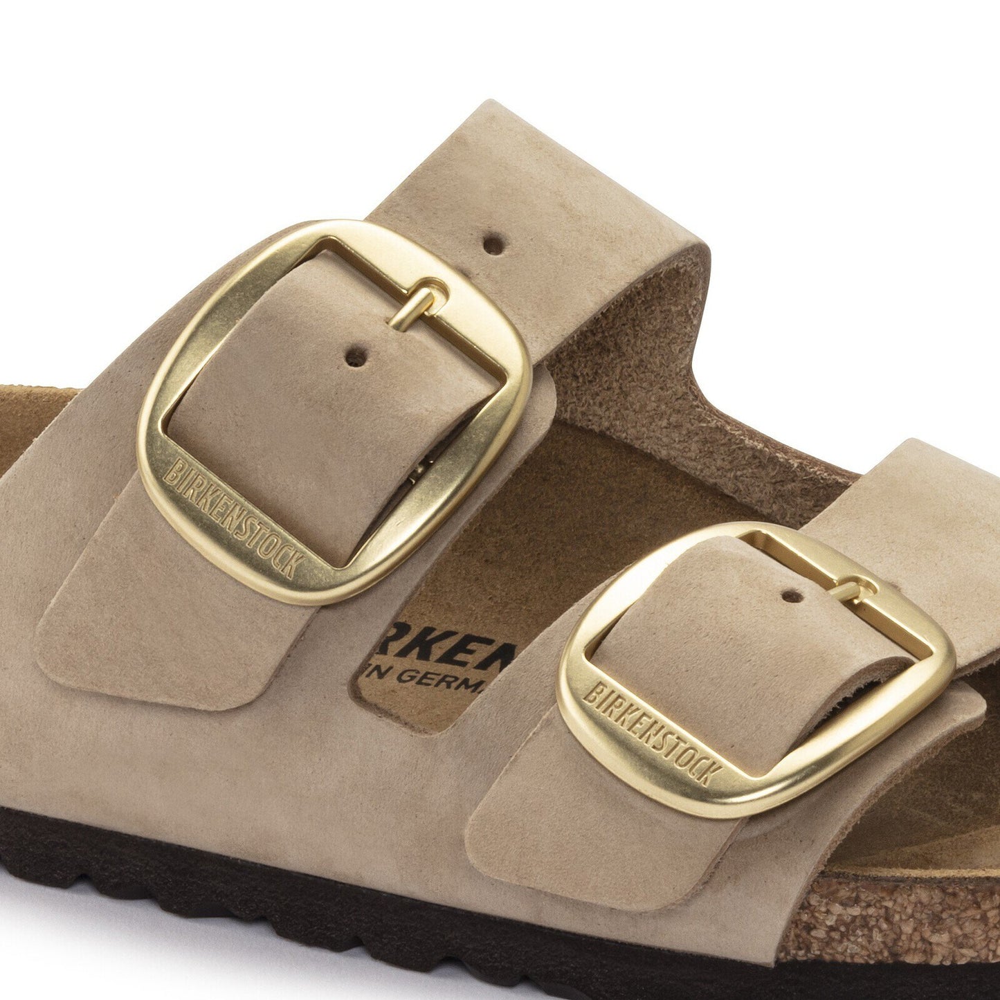 Birkenstock Arizona Big Buckle Sandcastle Nubuck Leather - buckle detail