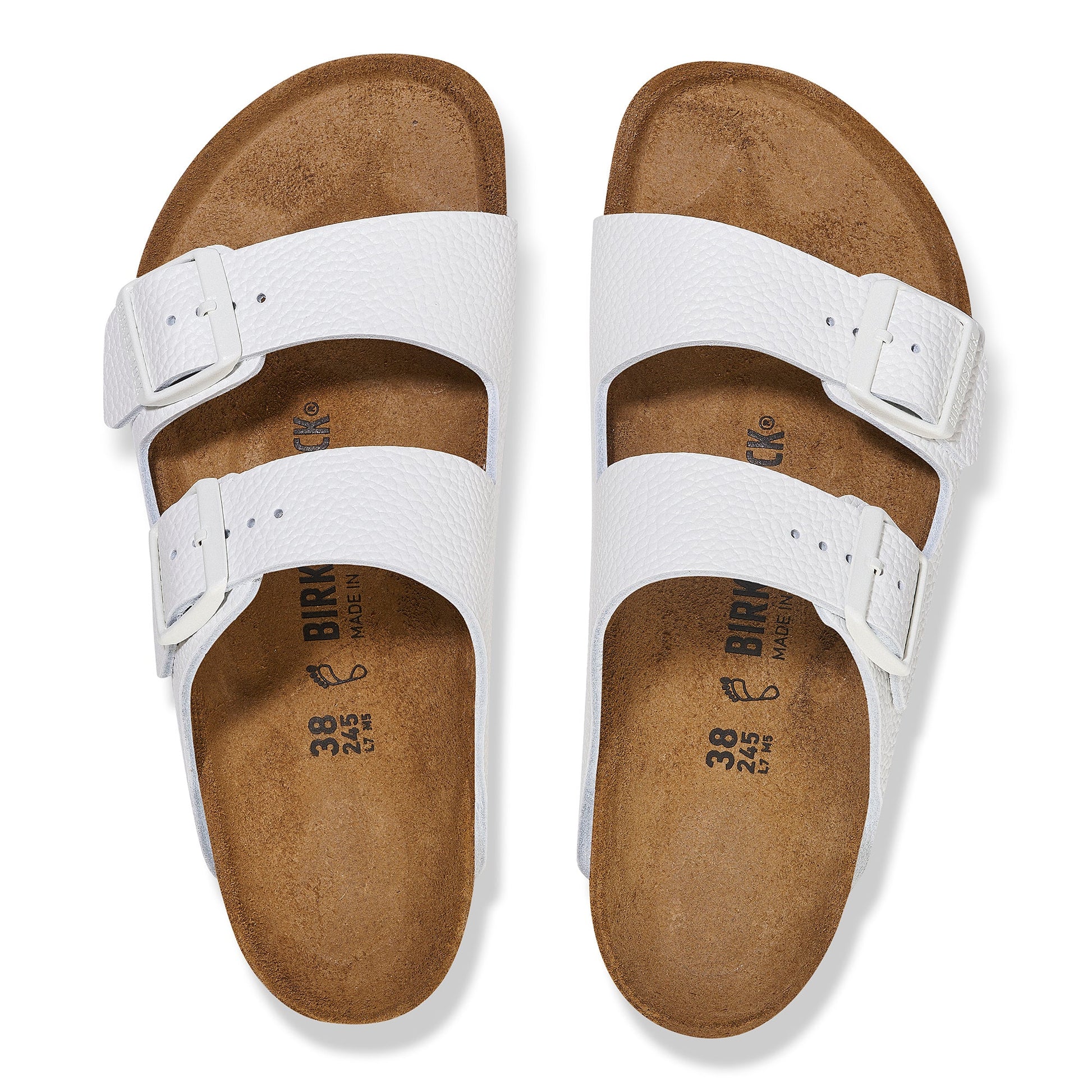 Birkenstock Arizona White Smooth Leather Regular - 1025048 | The Boot Shed