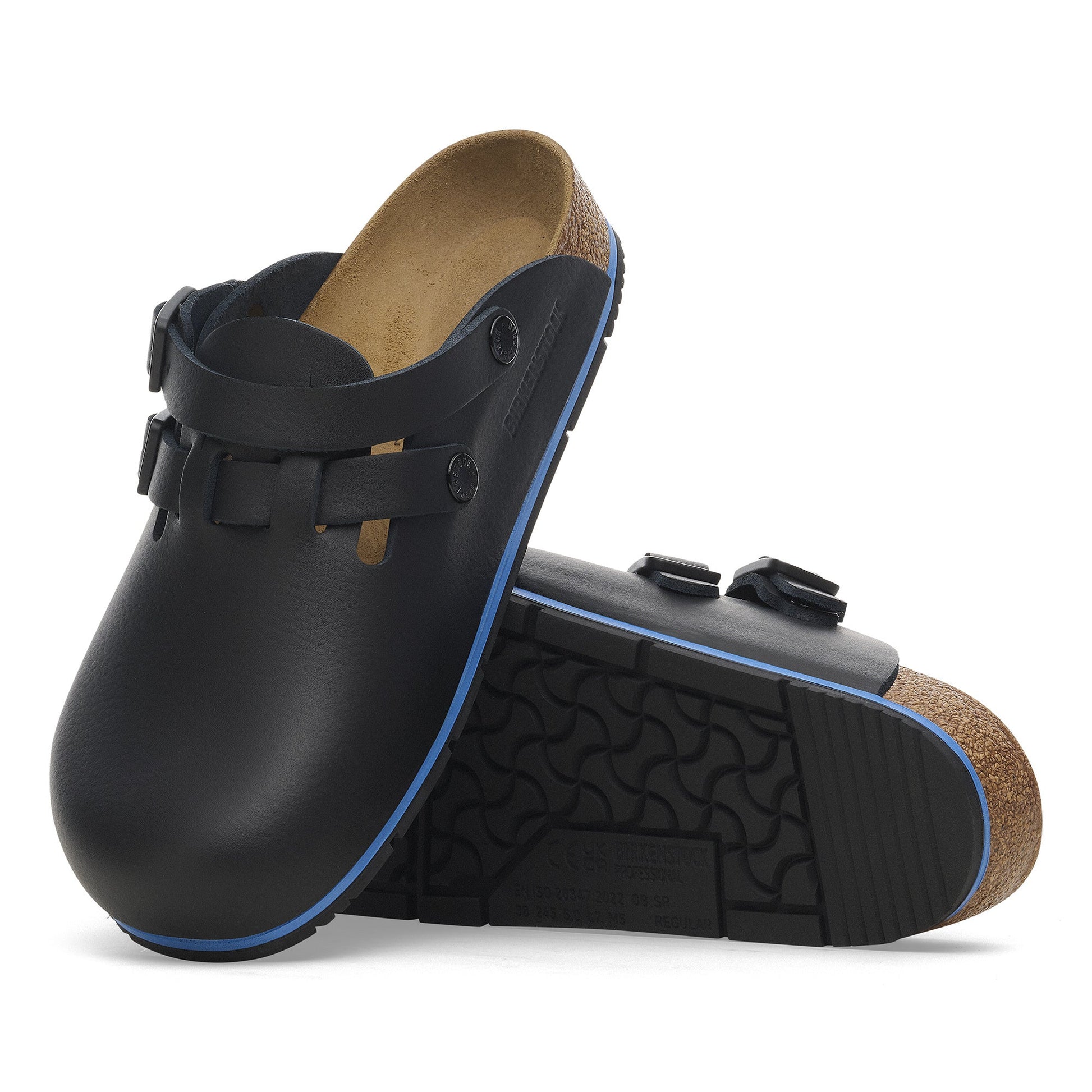 Birkenstock Kay Pro Black PU Coated Natural Leather Regular - 1026002 | The Boot Shed
