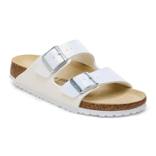Birkenstock Arizona Shiny Embossed White Embossed Birko-Flor Regular - 1026463