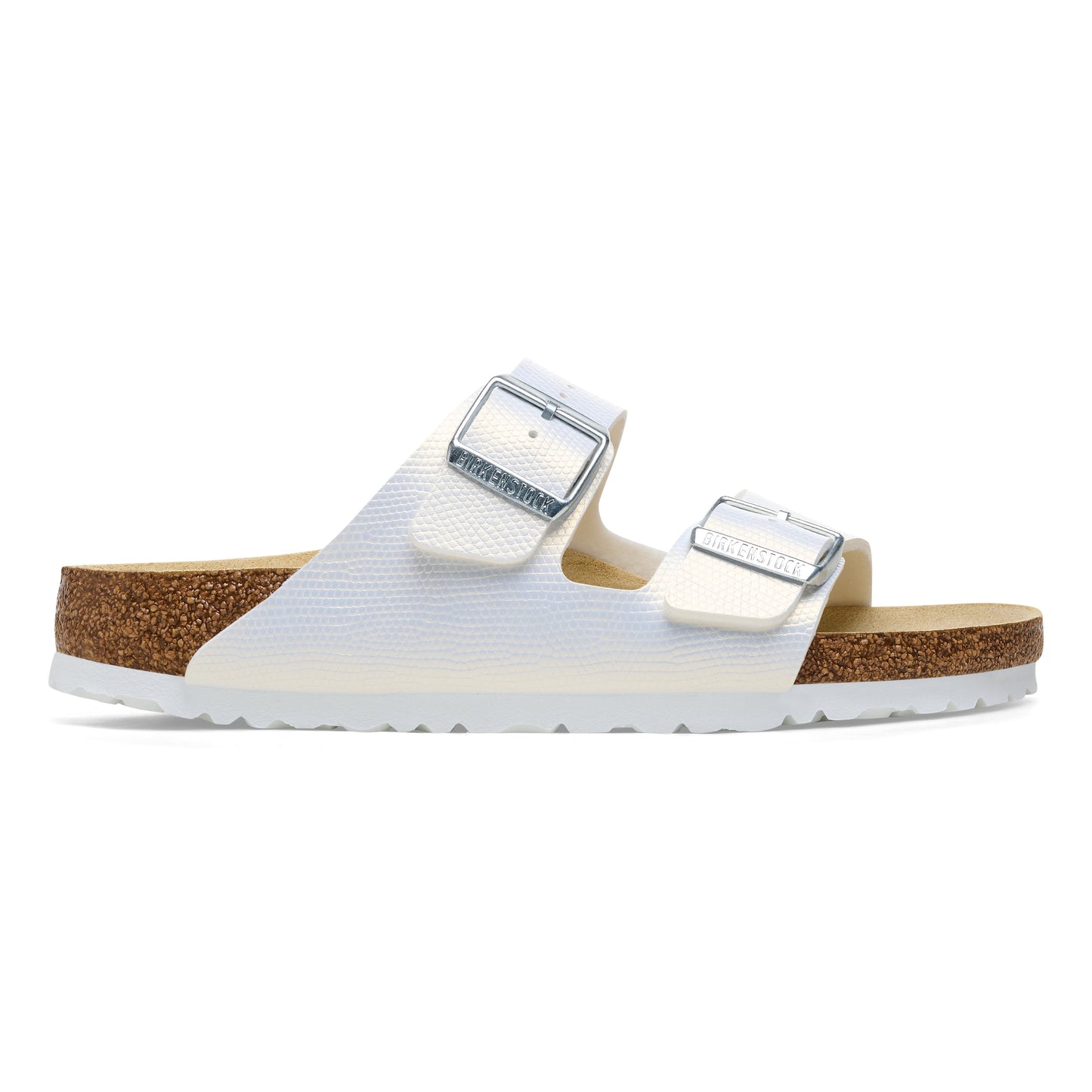 Birkenstock Arizona Shiny Embossed White Embossed Birko-Flor Regular - 1026463