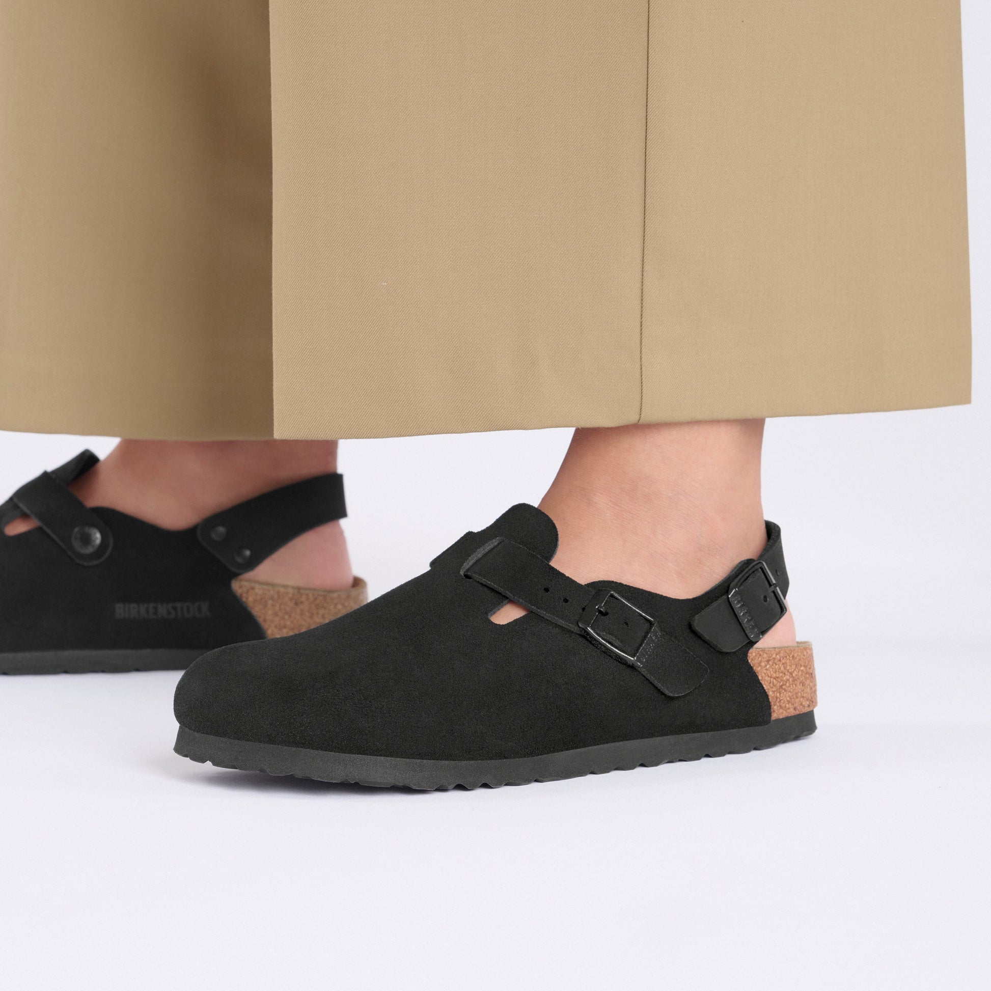Birkenstock Tokio Black Suede Leather Regular - 1028337 | The Boot Shed