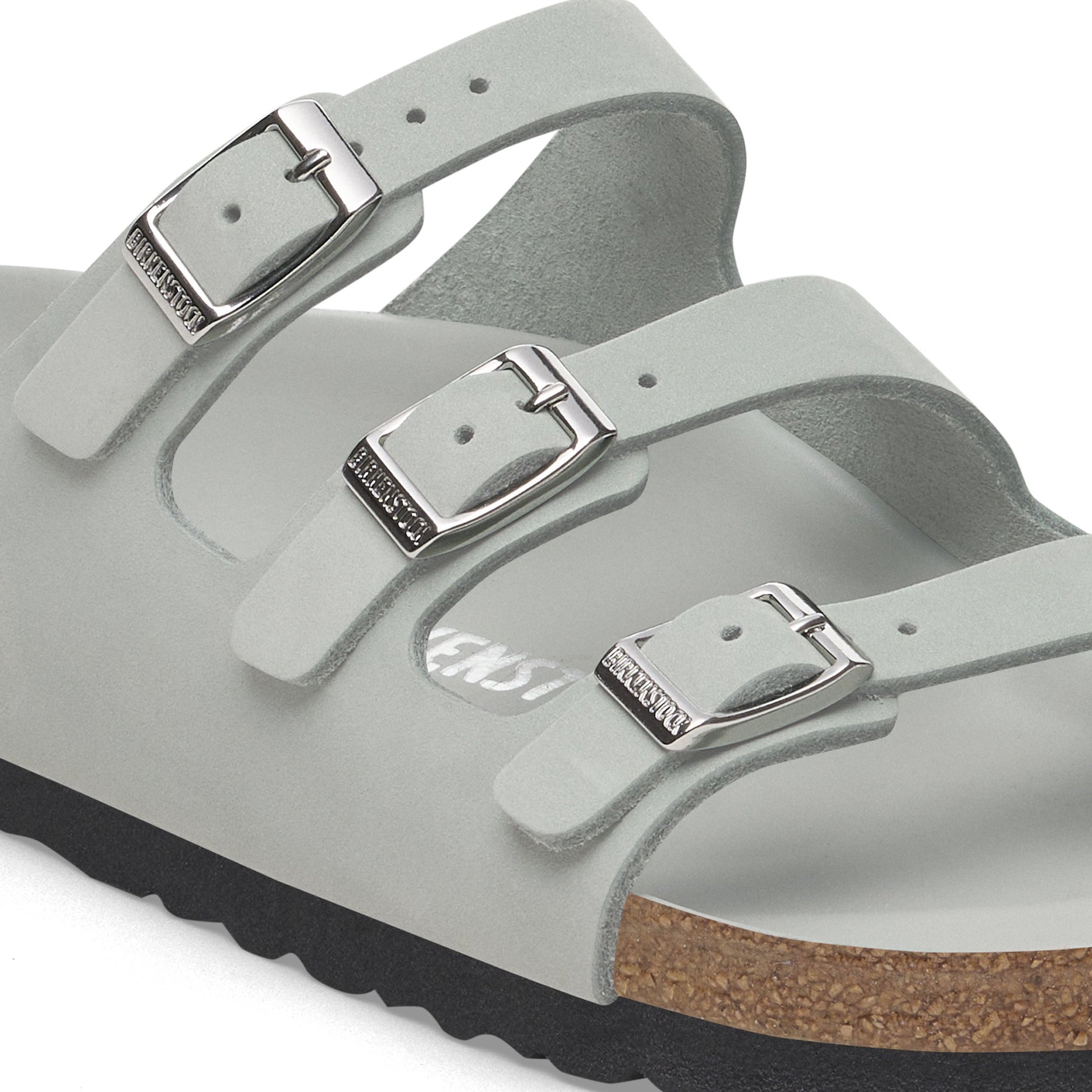 Birkenstock Florida Semi-Exquisite Pure Sage Nubuck Leather Regular - 1029349 | The Boot Shed