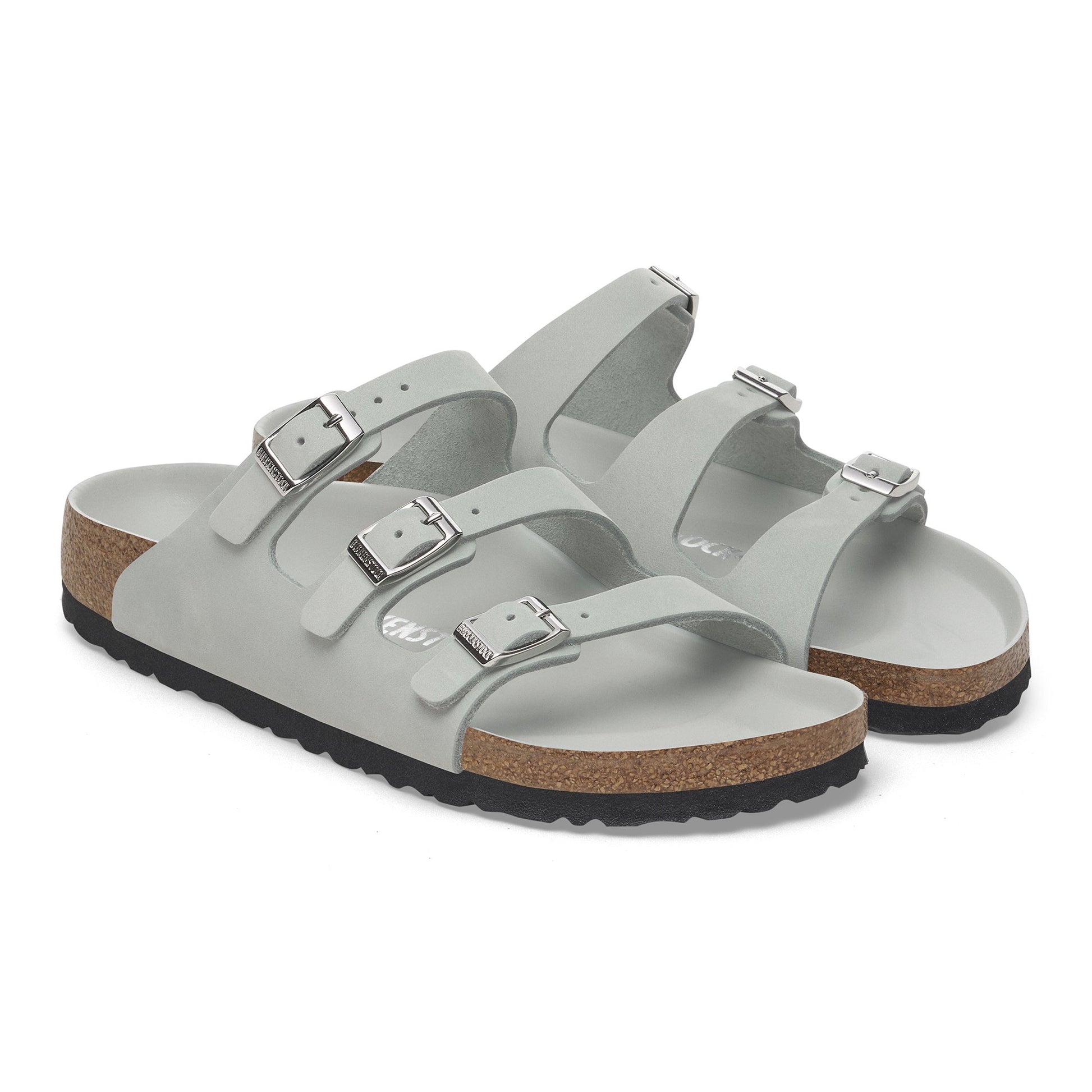 Birkenstock Florida Semi-Exquisite Pure Sage Nubuck Leather Regular - 1029349 | The Boot Shed