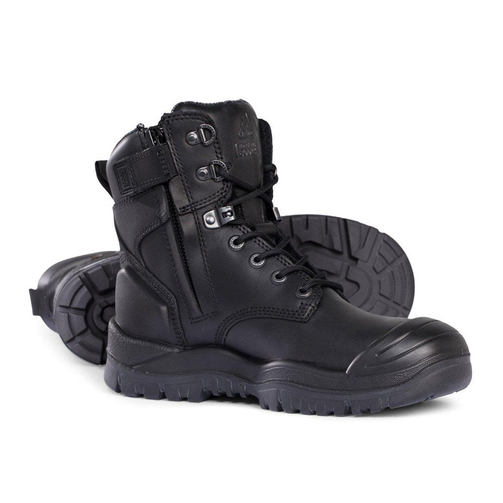 Mongrel 561020 - Black High Leg ZipSider Boot w/ Scuff Cap