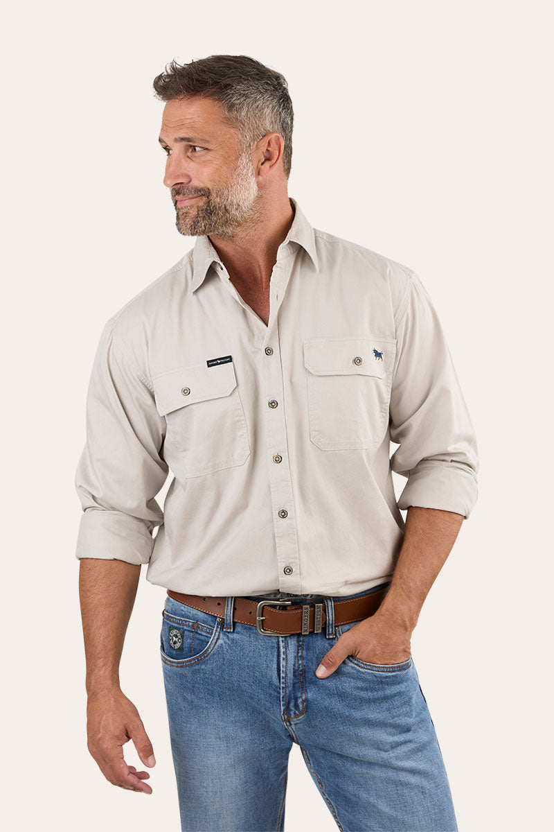 Ringers Western King River Full Button Work Shirt Beige - 171110001