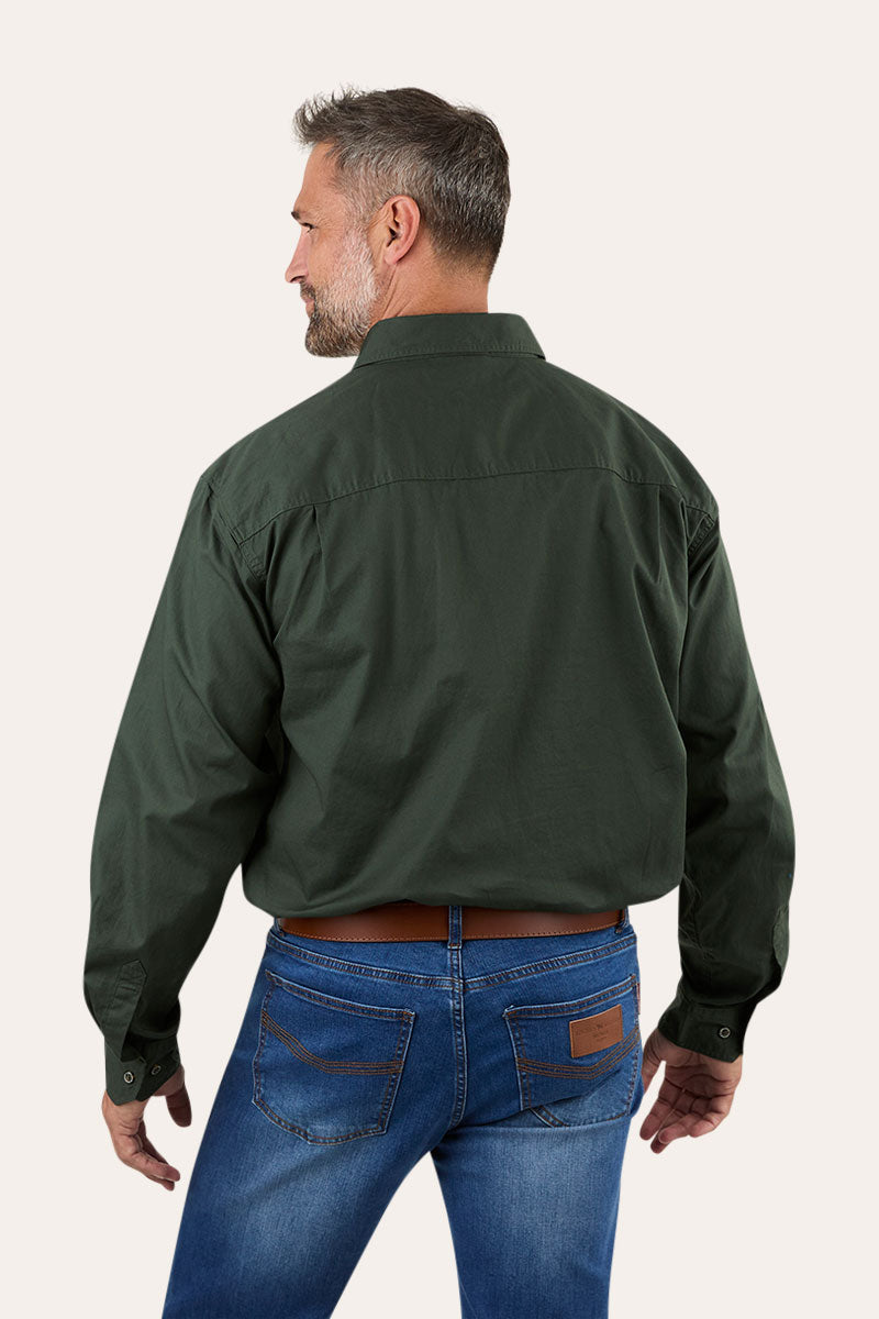Ringers Western King River Full Button Work Shirt Cargo Khaki - 171110001