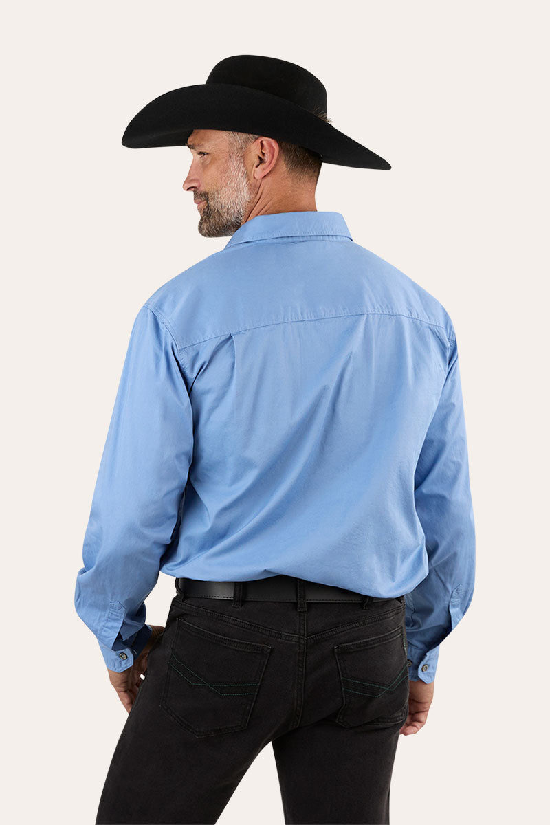 Ringers Western King River Full Button Work Shirt Denim Blue - 171110001