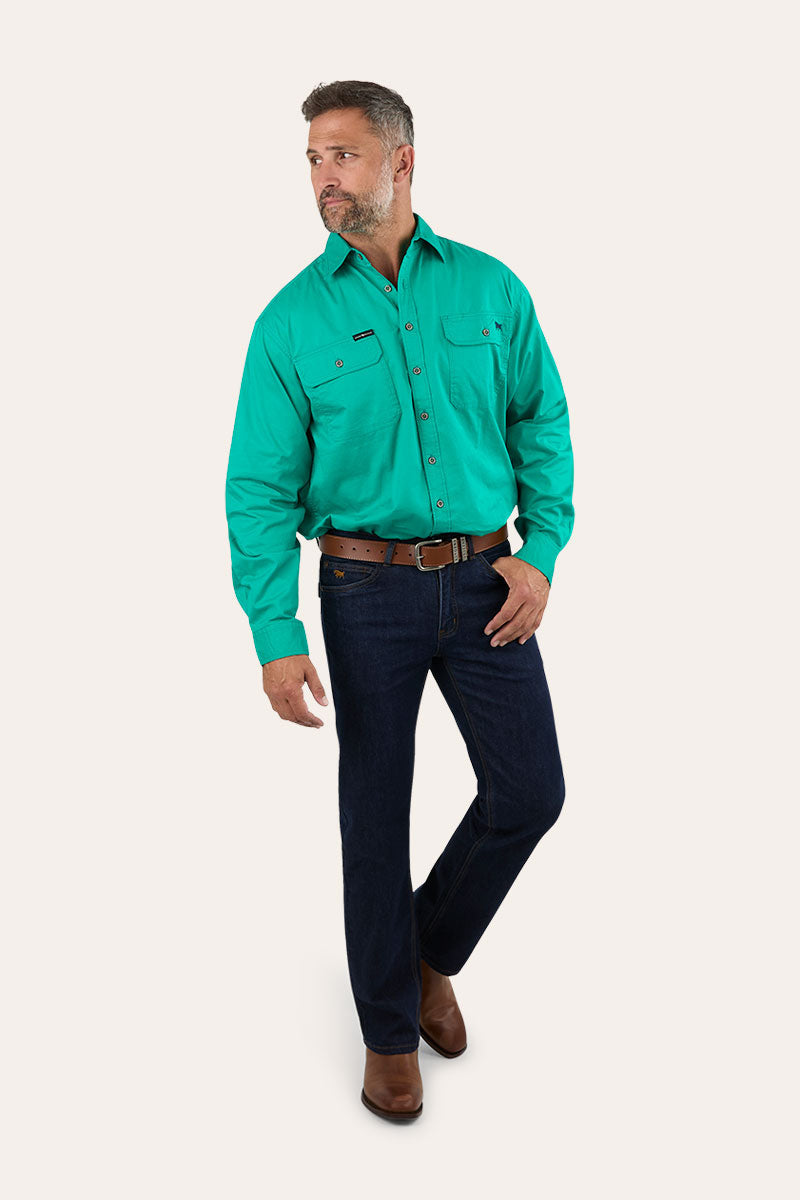 Ringers Western King River Full Button Work Shirt Green - 171110001