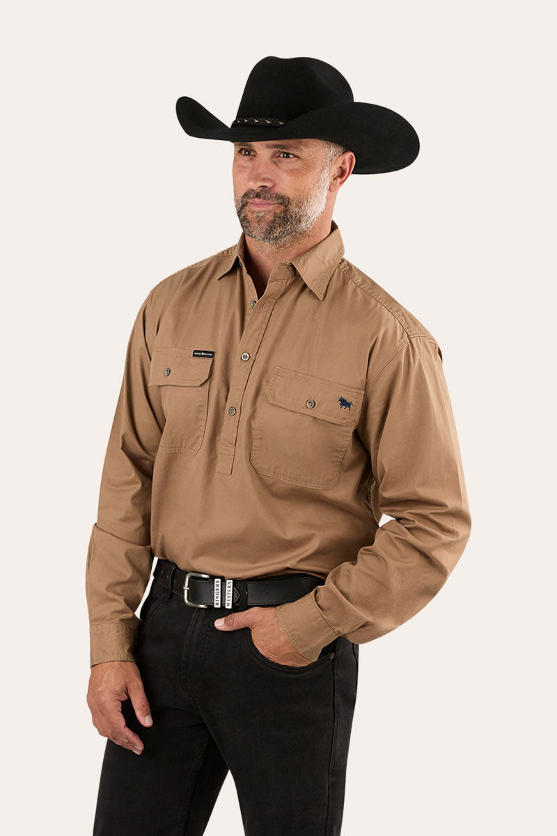 Ringers Western King River Mens Half Button Work Shirt Clay - 171110002