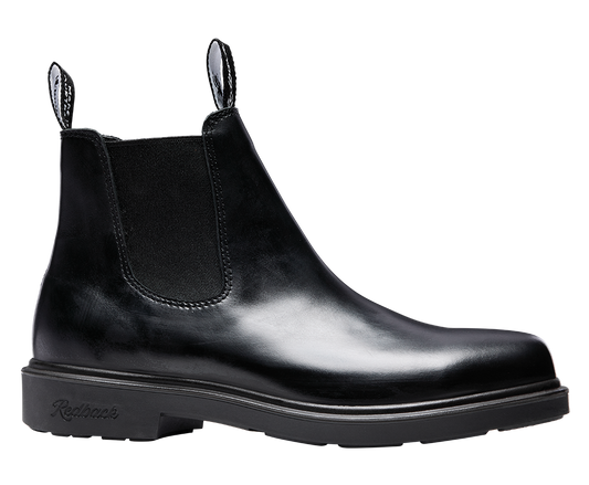 Redback Muster Elastic Sided Soft Toe Boot Black Giovani - front view