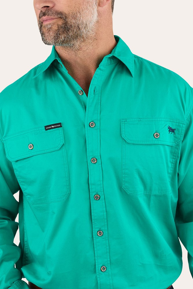 Ringers Western King River Full Button Work Shirt Green - 171110001