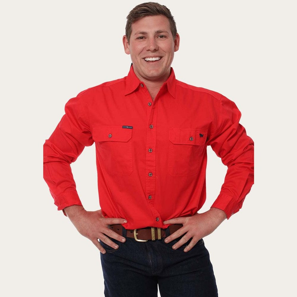 Ringers Western King River Full Button Work Shirt Red  - 171110001