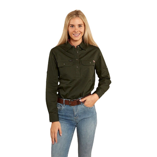 Ringers & Western Pentecost River Womens Half Button Work Shirt  - 171210002