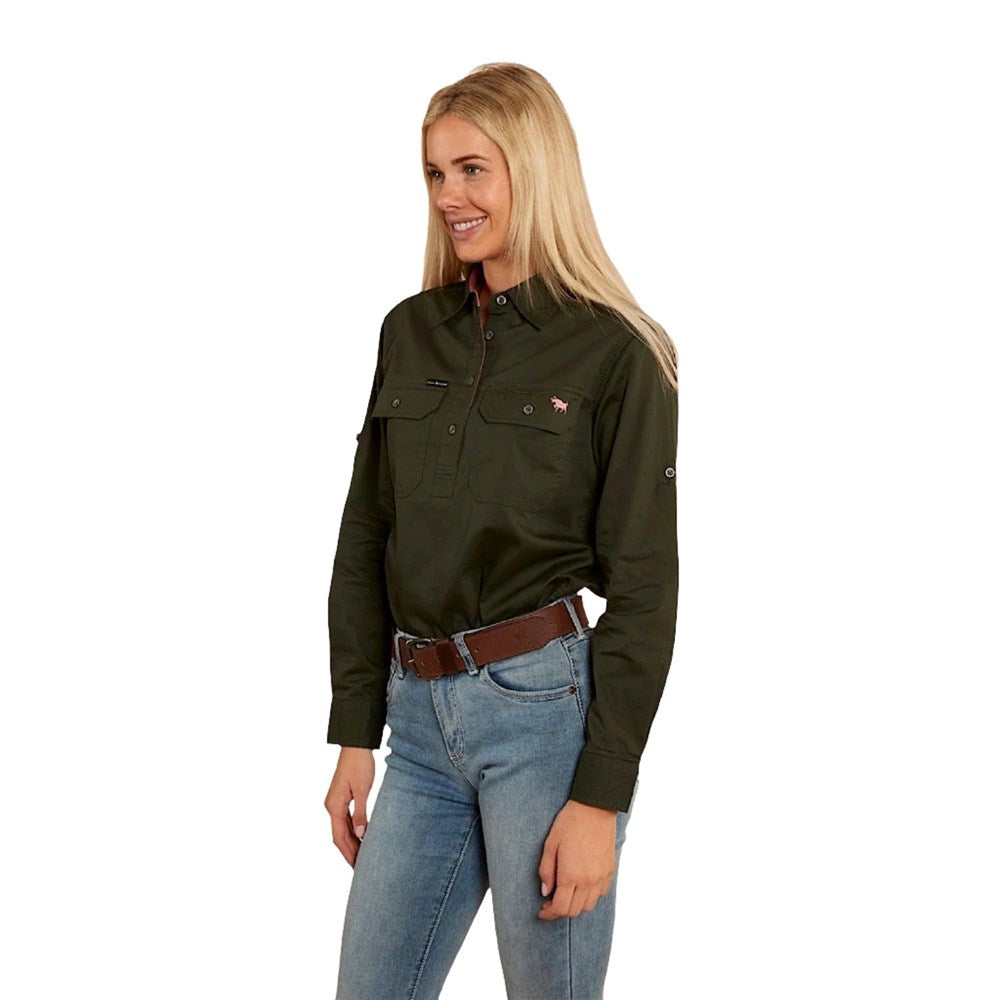 Ringers & Western Pentecost River Womens Half Button Work Shirt  - 171210002