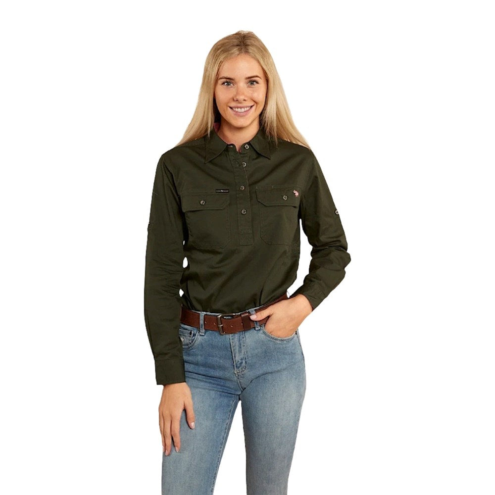 Ringers & Western Pentecost River Womens Half Button Work Shirt  - 171210002