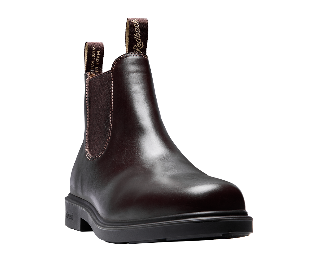 Redback Muster Elastic Sided Soft Toe Boot Mahogany Giovani - detail view