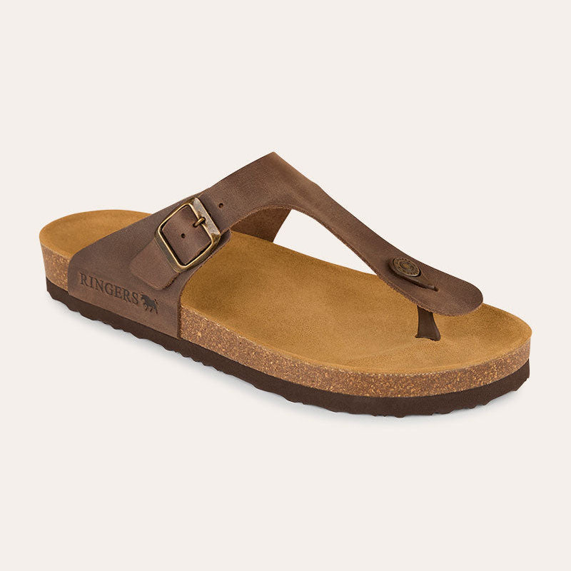 Ringers & Western Bondi - Leather Cork Thong, Tobacco