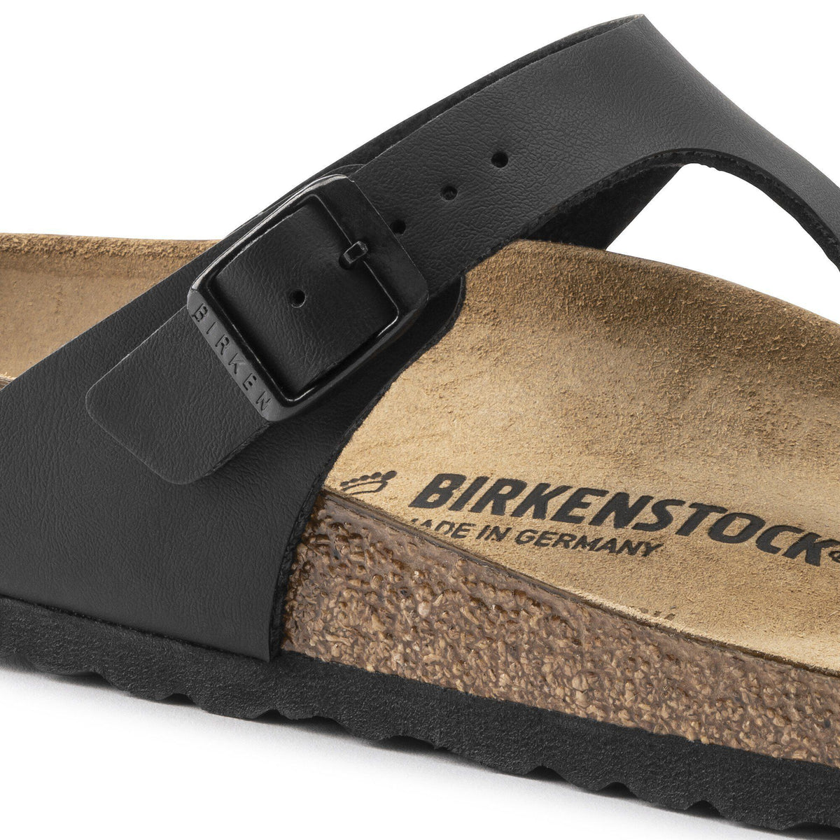 Birkenstock Gizeh Black Birko-Flor - detail view