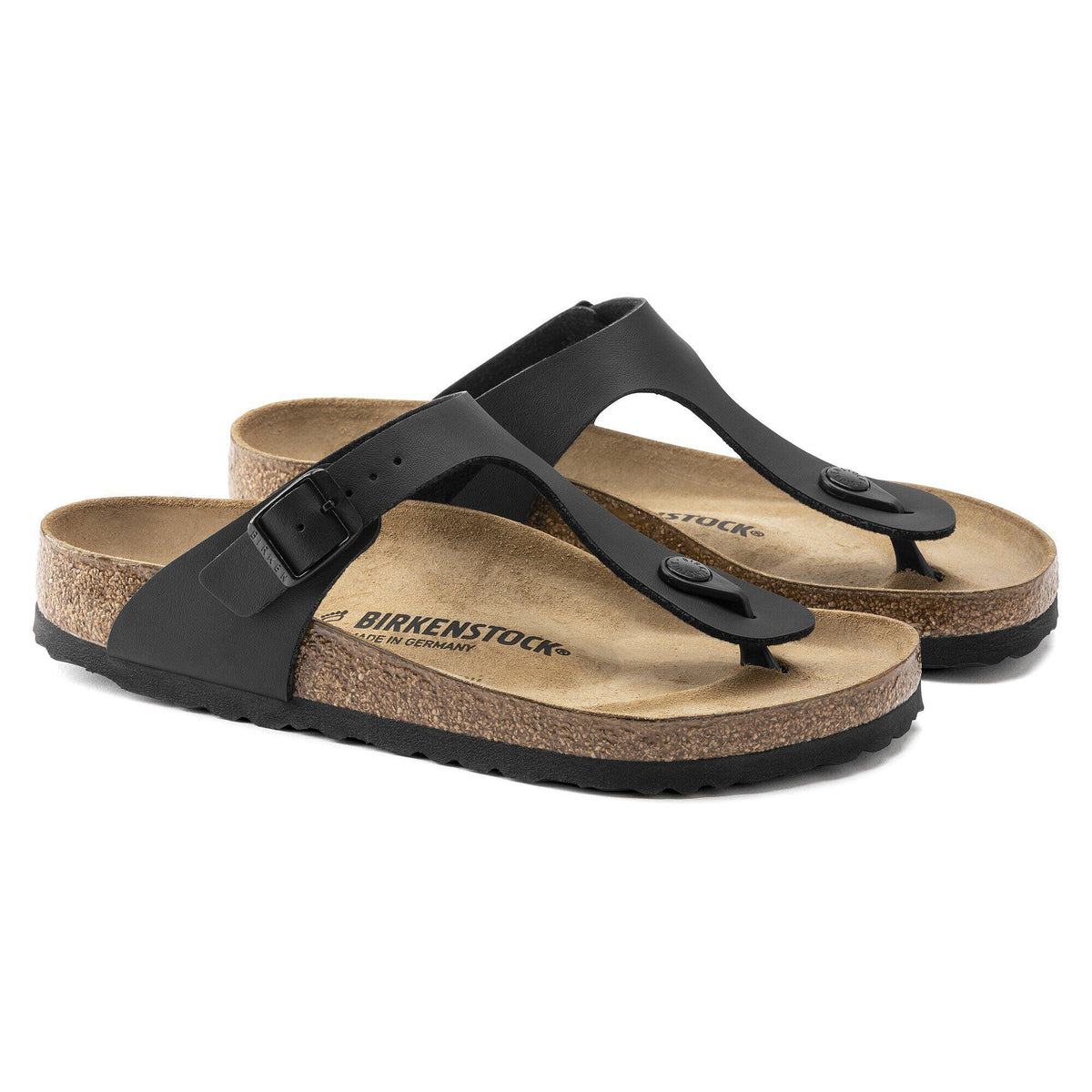 Birkenstock Gizeh Black Birko-Flor - pair view